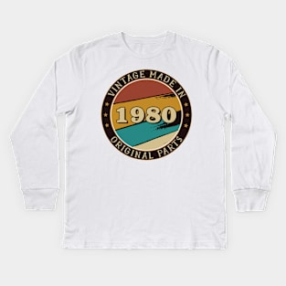 Vintage Made In 1980 Original Parts Kids Long Sleeve T-Shirt